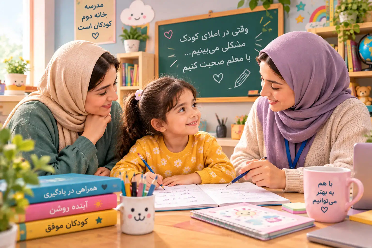 تقویت املا با کمک والدین و معلم